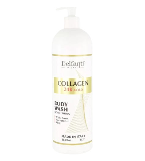 Delfanti Milano COLLAGEN 24K GOLD Nourishing Body Wash With Pure Hyaluronic Acid (1 Litre) - True Glow Naturals