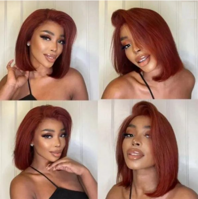 Beatrice Reddish Brown Straight Bob Glueless Wig