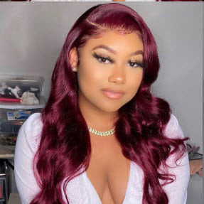 Brigitte 99J Burgundy Straight Wig