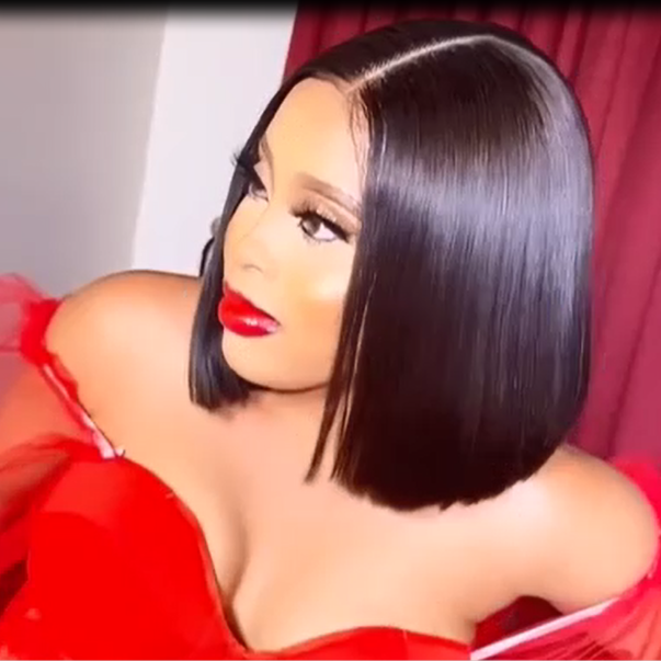 Vietnamese Luxury Bone Straight Bob Super Double Drawn Human Hair Wig 10 Inches