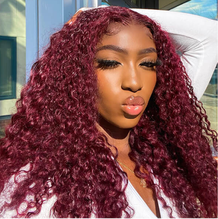 Blaire 99J Burgundy Curly Wig