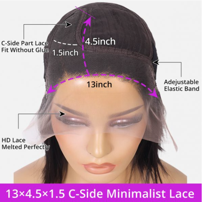 Angelica C Side Part Straight Bob Glueless Wig