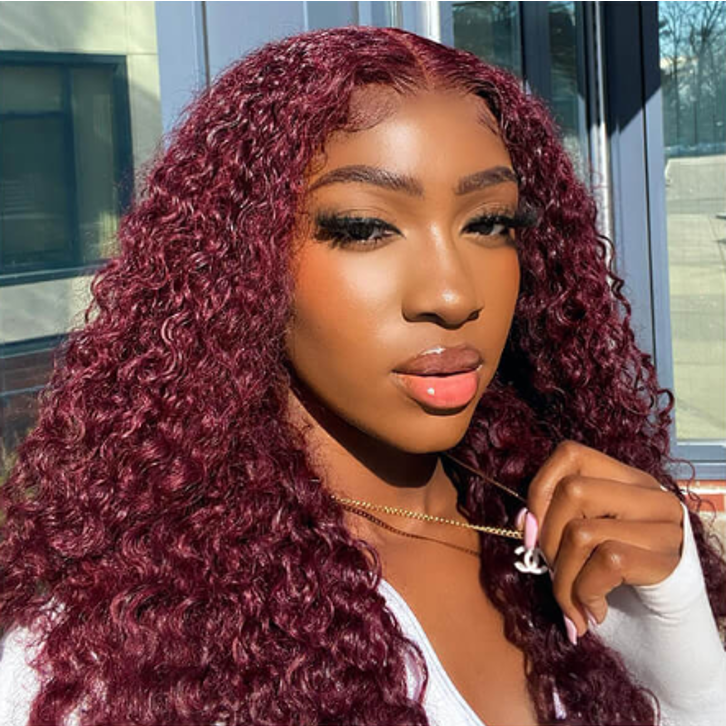 Blaire 99J Burgundy Curly Wig