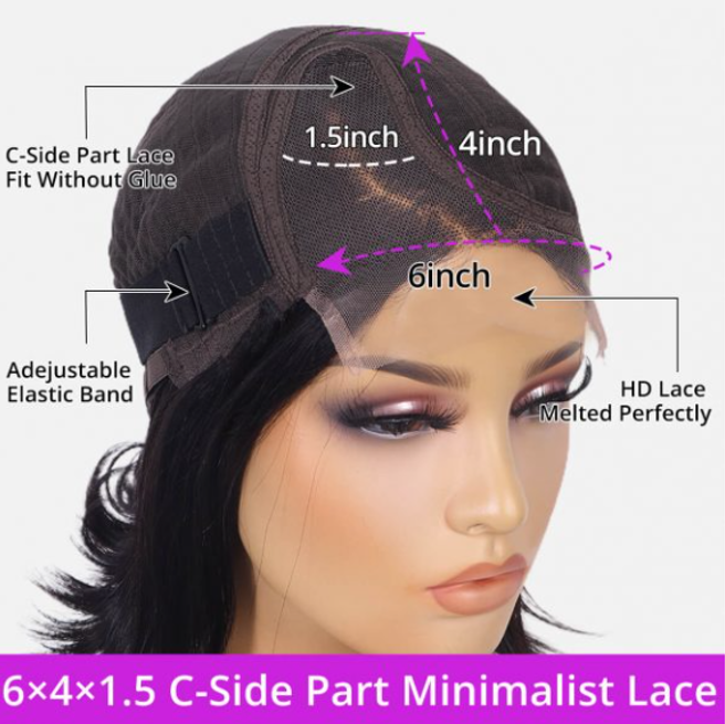 Angelica C Side Part Straight Bob Glueless Wig