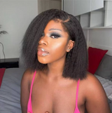 Athena Kinky Straight Bob Glueless Wig - True Glow Naturals