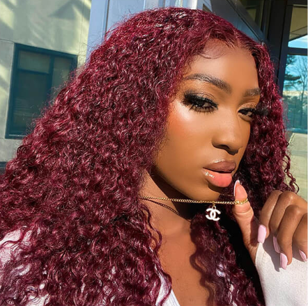 Blaire 99J Burgundy Curly Wig