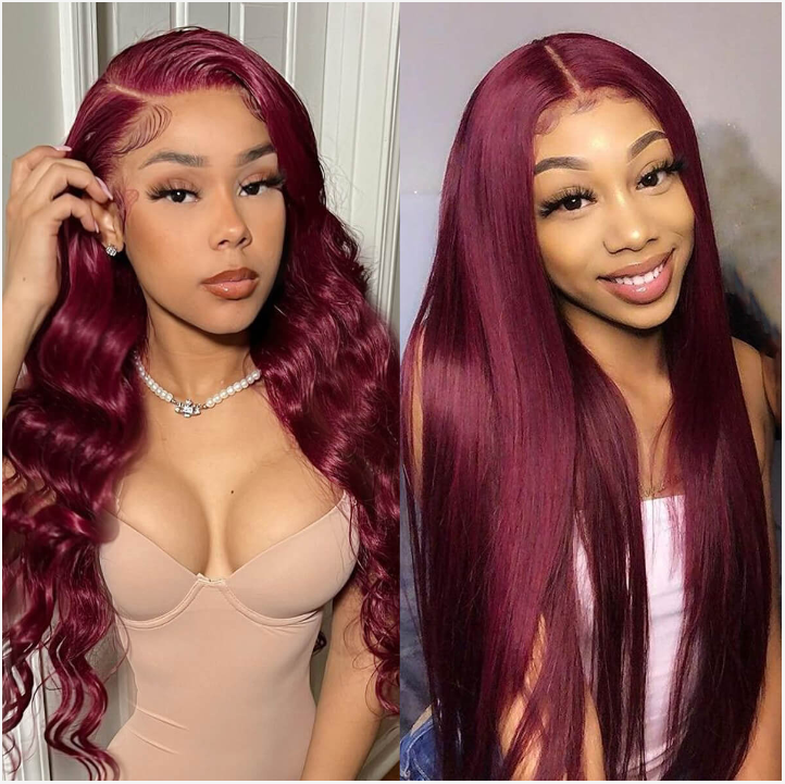 Brigitte 99J Burgundy Straight Wig