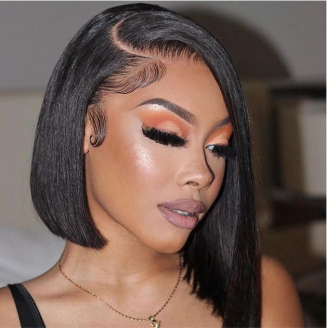straight bob wig, side part bob wig, glueless wig, short straight wig, sleek bob wig, natural looking wig, human hair bob wig, everyday wig, lightweight wig, women bob wig, fashion wig, easy wear wig