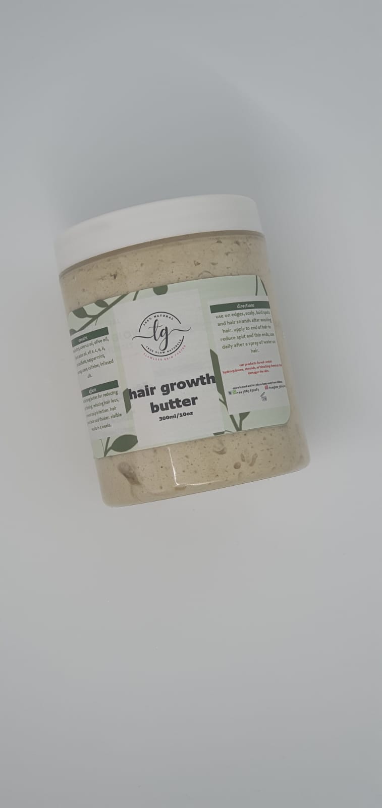 Fast Action Hair Growth Butter -  Sweet Almond Oil (300ml) - True Glow Naturals