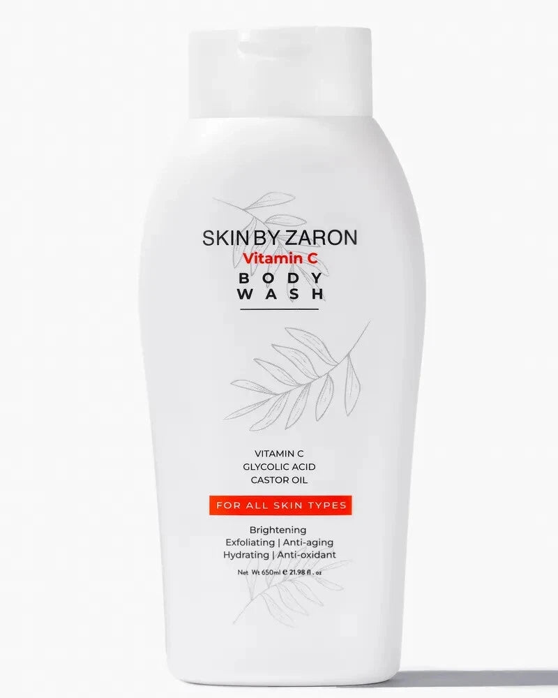 skin by zaron body wash, vitamin c body wash, brightening body wash, moisturizing body wash, glowing skin cleanser, hydrating body wash, radiant skin body wash, daily shower gel, skin brightening wash, body cleanser, refreshing body wash, vitamin c skincare