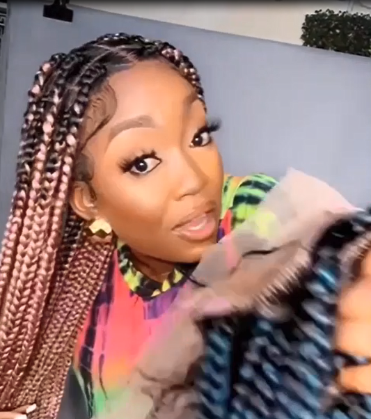 Box Braids Full Lace Wig 36 Inches -  Pink