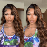 Valentina Ombre Brown Highlight Glueless Wig - True Glow Naturals