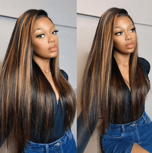 Valentina Ombre Brown Highlight Glueless Wig - True Glow Naturals