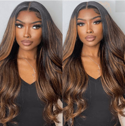 Valentina Ombre Brown Highlight Glueless Wig - True Glow Naturals