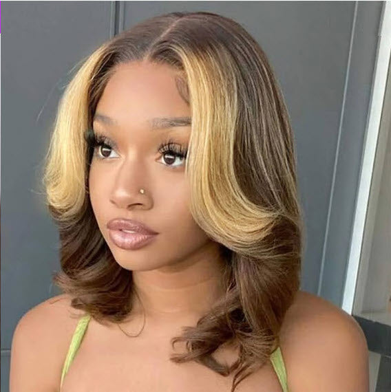 Tatiana Highlight With Skunk Stripe Body Wave Glueless Wig
