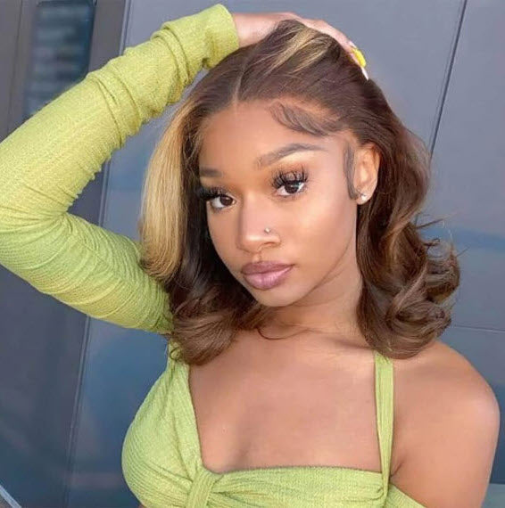 Tatiana Highlight With Skunk Stripe Body Wave Glueless Wig