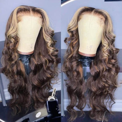 Tiffany Highlight With Skunk Stripe Glueless Wig - True Glow Naturals