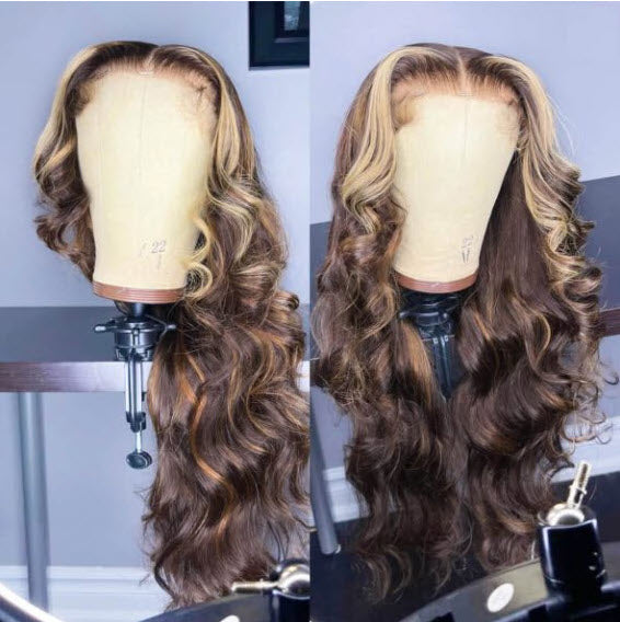 Tiffany Highlight With Skunk Stripe Glueless Wig - True Glow Naturals