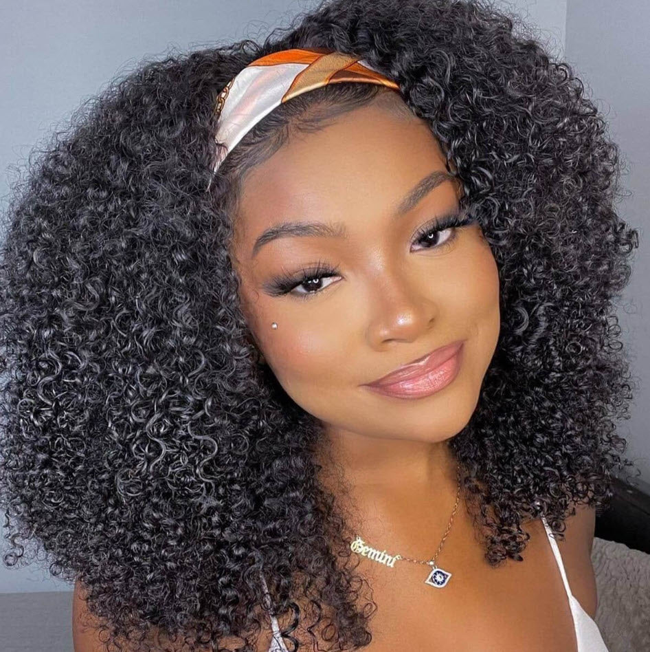 Gabriella Kinky Curly Headband Wig - True Glow Naturals
