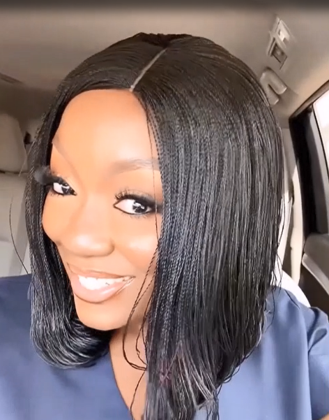 Micro Braids Bob Wig 10 Inches, 2x3 Lace - Natural Colour (Black)
