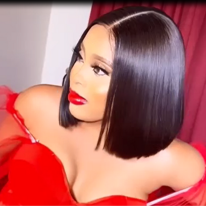 vietnamese human hair wig, bone straight bob wig, 10 inch bob wig, double drawn wig, luxury human hair wig, straight bob wig, full density wig, premium hair wig, short bob human hair wig, sleek straight wig, natural looking wig, high quality human hair wig