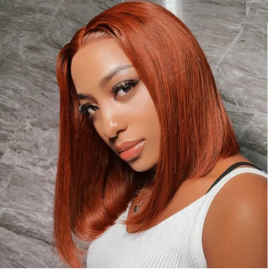 Beatrice Reddish Brown Straight Bob Glueless Wig
