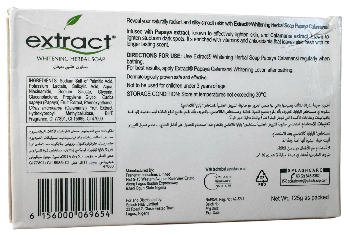 Extract Papaya Calamansi Soap 125g - Lightening & Brightening