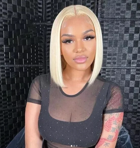 blonde bob wig, vietnamese raw hair wig, 10 inch bob wig, 2x6 lace wig, human hair bob wig, raw human hair wig, short blonde wig, lace closure wig, sleek bob wig, premium hair wig, natural looking wig, blonde human hair wig