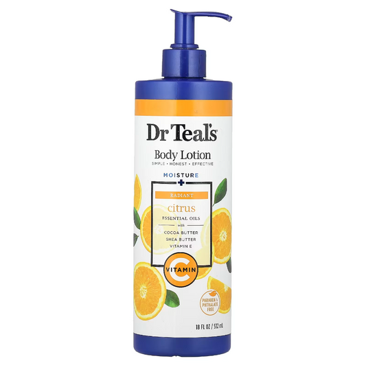 Dr. Teal's, Body Lotion, Moisture + Radiant, Citrus, 18 fl oz (532 ml)