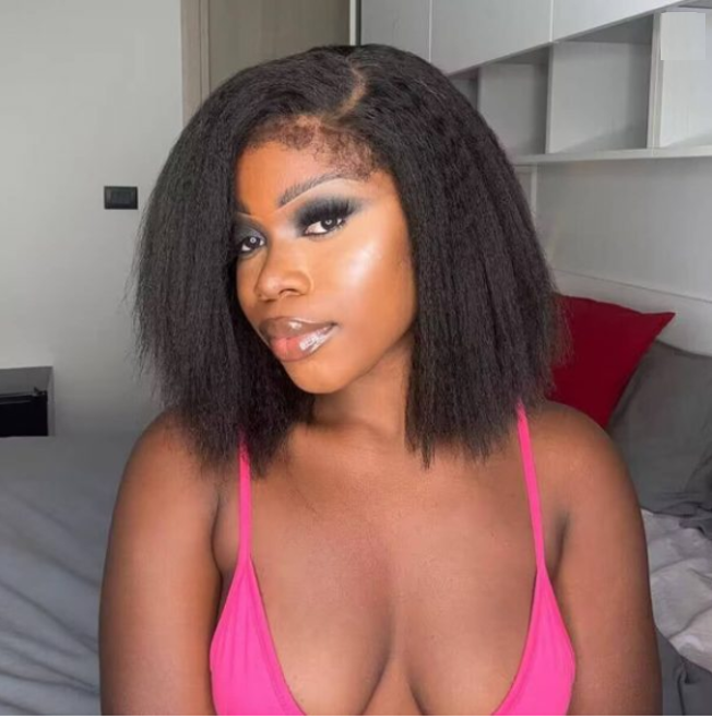 Athena Kinky Straight Bob Glueless Wig