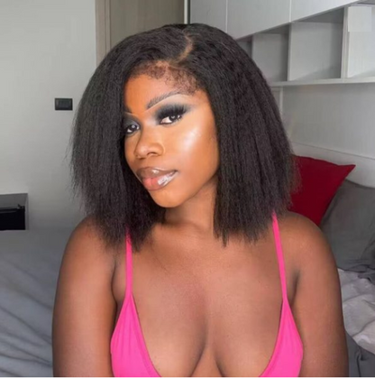 Athena Kinky Straight Bob Glueless Wig - True Glow Naturals
