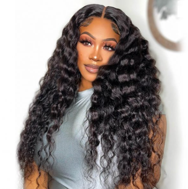 deep wave wig, loose deep wave wig, glueless wig, wavy human hair wig, natural looking wig, body wave wig, everyday wig, women wave wig, lightweight wig, soft wave wig, fashion wig, easy wear wig