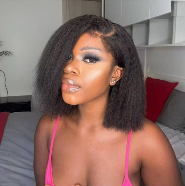 Athena Kinky Straight Bob Glueless Wig - True Glow Naturals