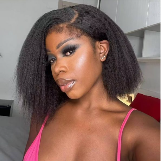 Athena Kinky Straight Bob Glueless Wig