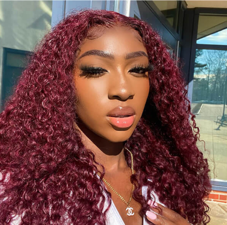 Blaire 99J Burgundy Curly Wig