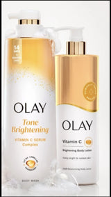 Olay Vitamin C B3 Hydrating Body Wash & Olay Vitamin C Brightening Body Lotion - True Glow Naturals
