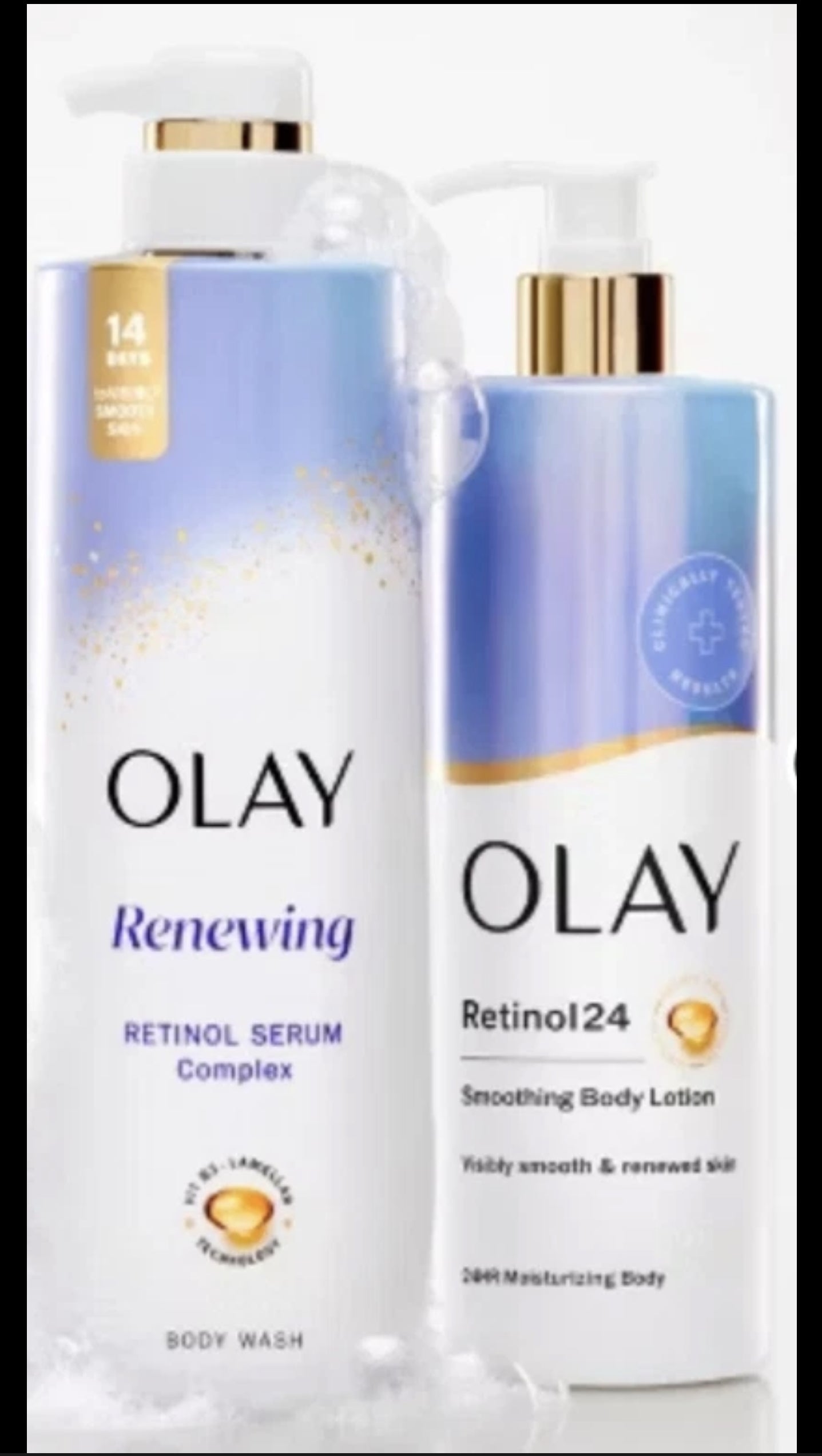 Olay Retinol B3 Hydrating Body Wash &amp; Olay Retinol Body Lotion - True Glow Naturals