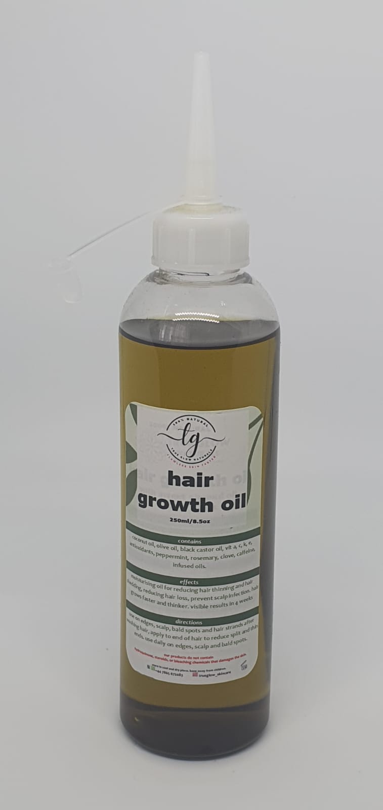 Fast Action Hair Growth Oil -  Sweet Almond Oil (250ml) - True Glow Naturals