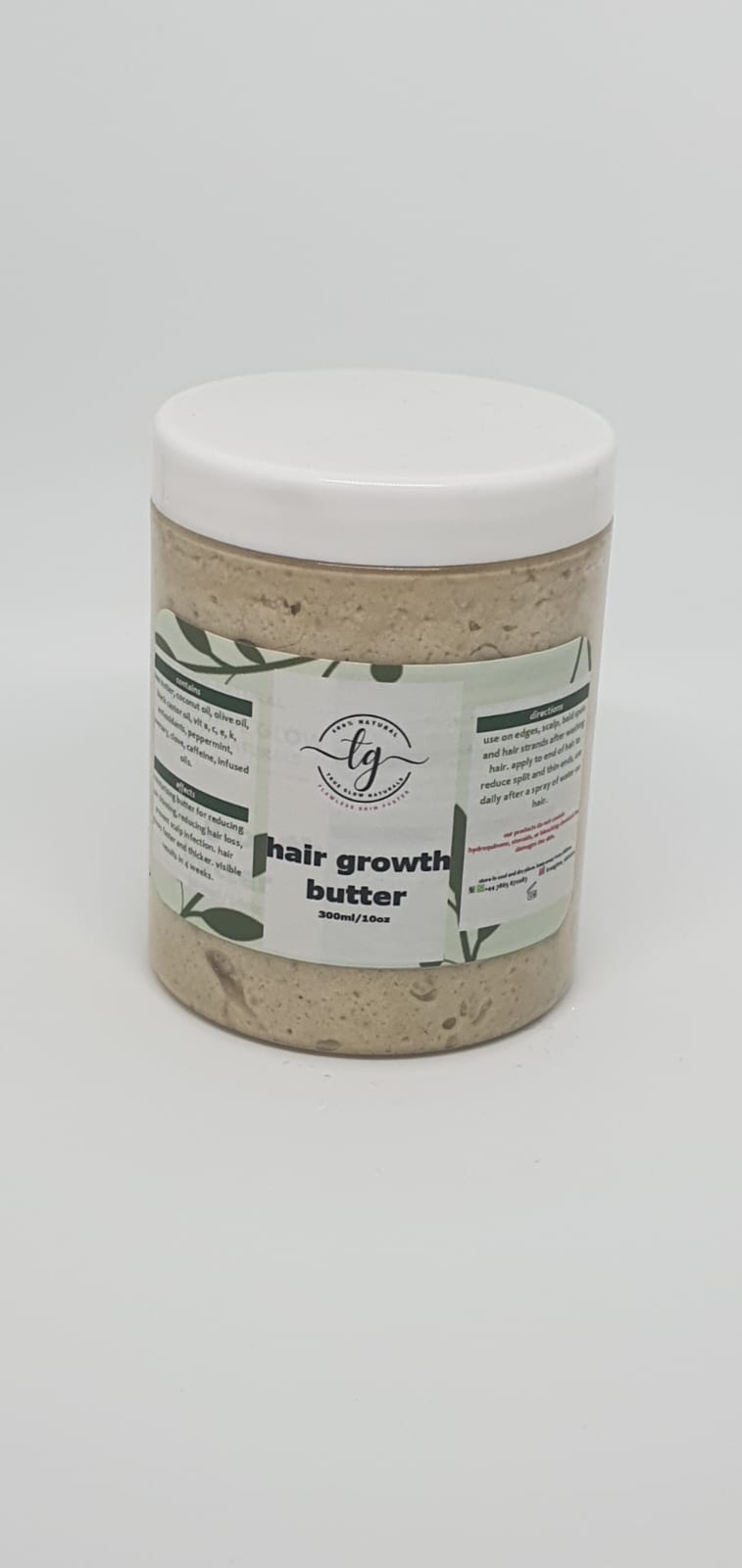 Fast Action Hair Growth Butter -  Sweet Almond Oil (300ml) - True Glow Naturals