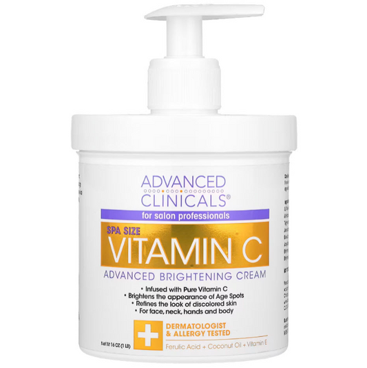 Advanced Clinicals, Vitamin C, Advanced Brightening Cream, 16 oz (454 g)