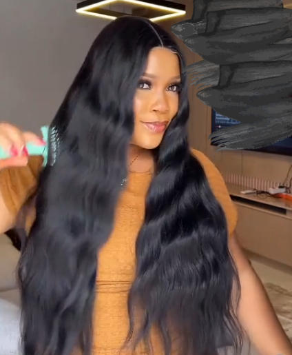 body wave wig, 30 inch wig, long wavy wig, human hair blend wig, extra long wig, soft wave wig, glamorous wig, women wave wig, voluminous wig, natural looking wig, everyday wig, fashion wig
