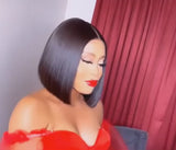 Vietnamese Luxury Bone Straight Bob Super Double Drawn Human Hair Wig 10 Inches