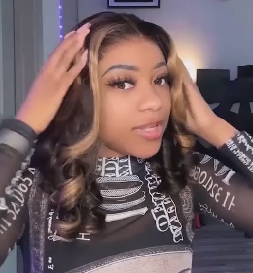 Tatiana Skunk Stripe Wig - Body Wave Glueless Wig for Effortless Style