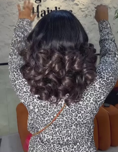 brown tip wig, curly wig 14 inch, bouncy curls wig, human hair blend wig, short curly wig, ombre curly wig, natural looking wig, curly hair wig, voluminous wig, fashion wig, everyday wig, women curly wig