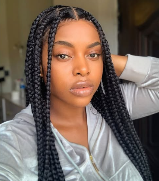 Box Braids Full Lace Wig 36 Inches -  Natural Colour (Black)
