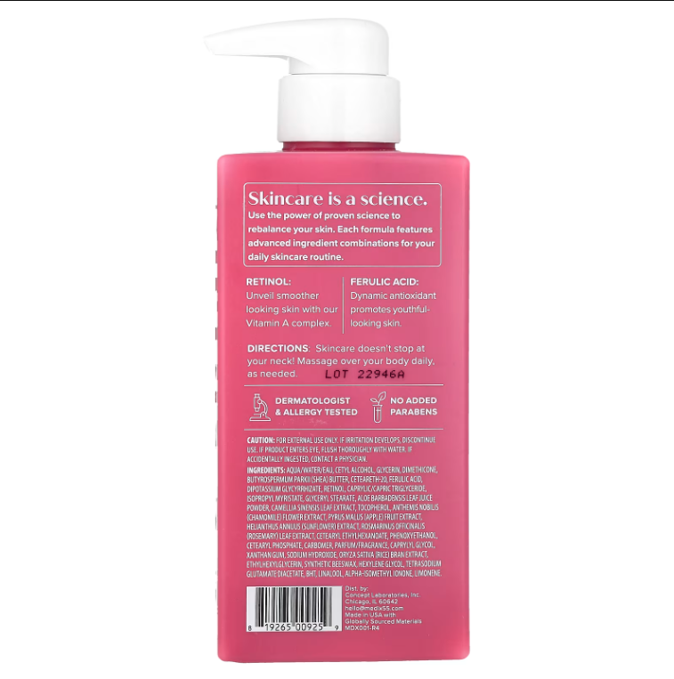 Medix 5.5, Body Cream, Retinol + Ferulic Acid, 15 fl oz (444 ml)
