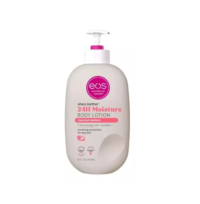 eos body lotion, shea butter lotion, coconut water lotion, moisturizing body lotion, hydrating lotion, soft skin lotion, dry skin moisturizer, daily body lotion, lightweight lotion, nourishing body lotion, eos shea butter moisture lotion, coconut body lotion